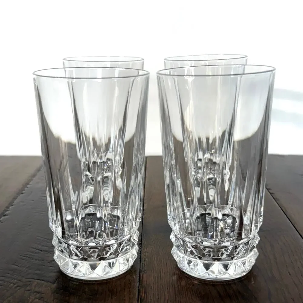 Set of 4 Vintage Cristal d'Arques Durand Tuilleries Villandry Highball Glasses